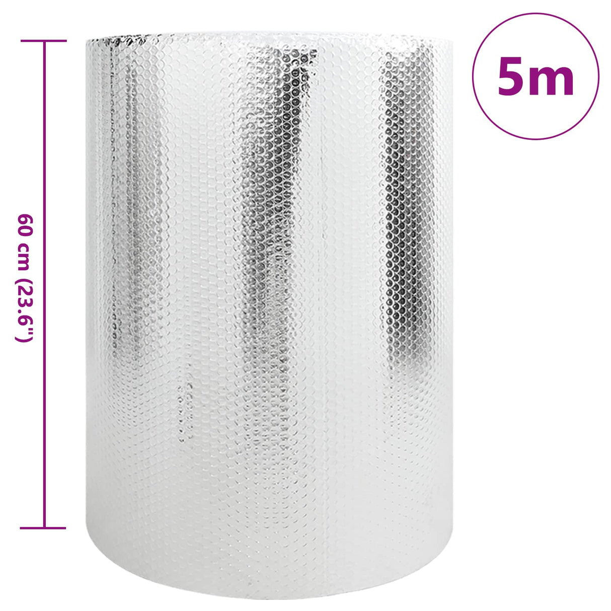Vidaxl radiatorfolie zilver 30 x 0.6 m polyetheen