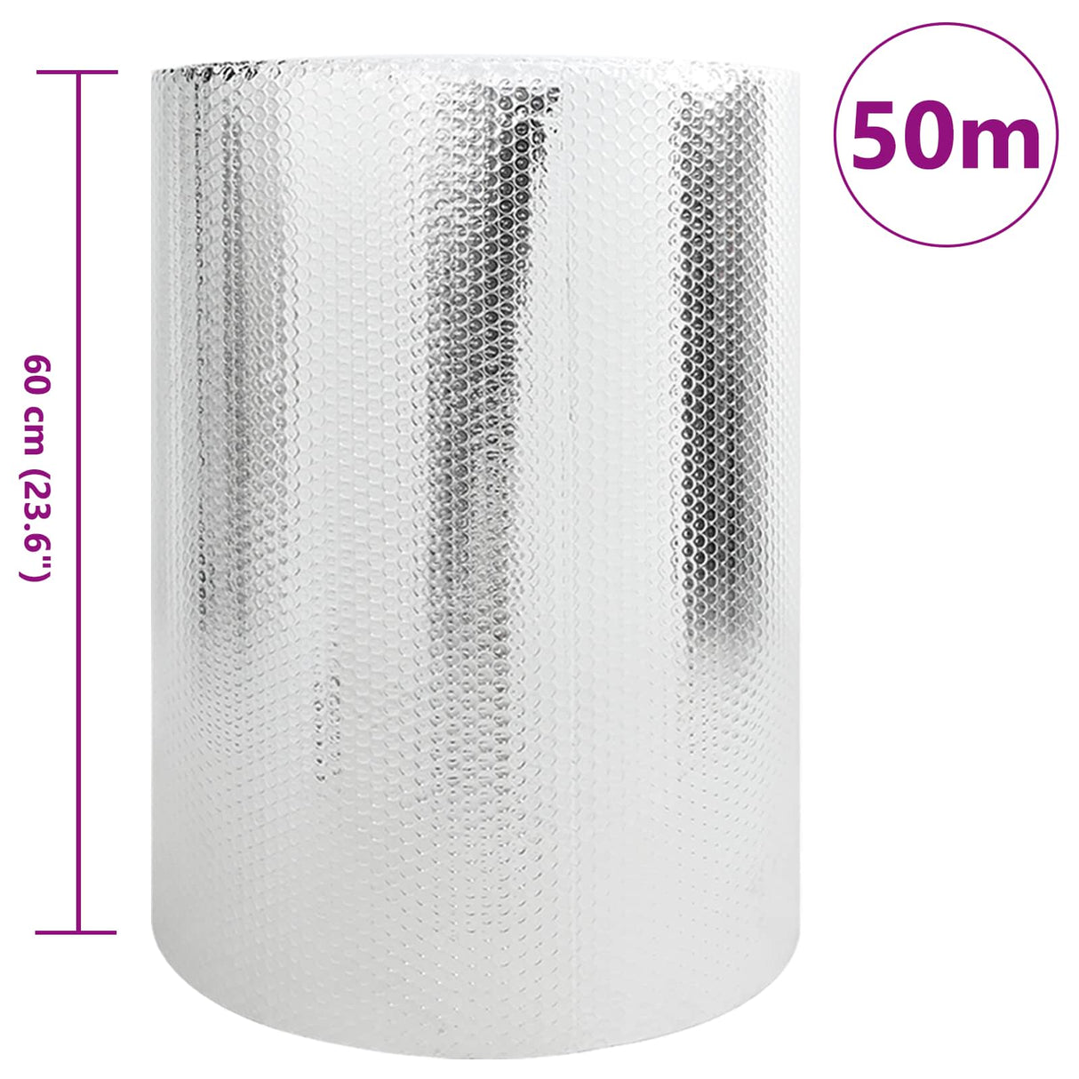 Vidaxl radiatorfolie zilver 50 x 0,6 m polyetheen
