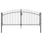 Vidaxl dubbele poort met slot grijs 299,5 x 199,5 cm staal