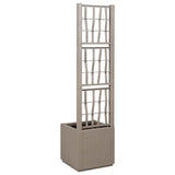 Vidaxl bloembak licht bruin 36 x 36 x 140 cm kunststof