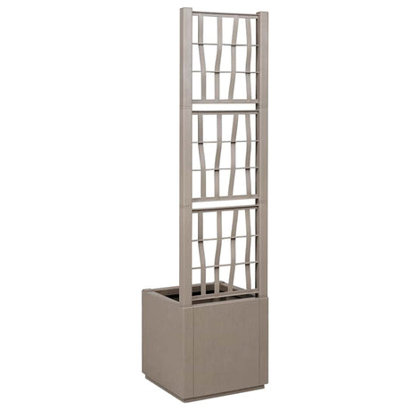 Vidaxl bloembak licht bruin 36 x 36 x 140 cm kunststof