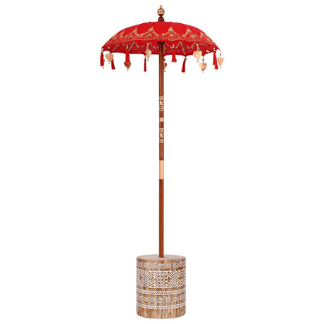 Vidaxl balinese parasol met basis rood 95 x 95 x 260 cm