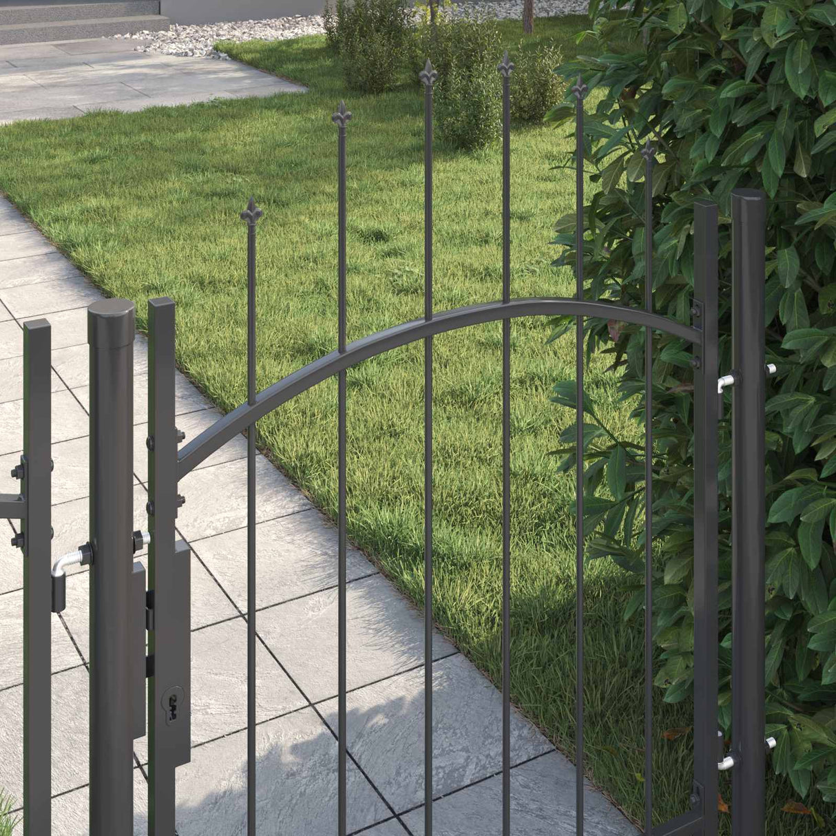 Vidaxl tuinpoort met slot grijs 100 x 100 cm staal