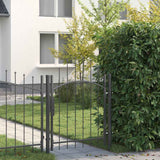 Vidaxl tuinpoort met slot grijs 125 x 100 cm staal