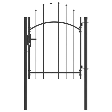 Vidaxl tuinpoort met slot grijs 125 x 100 cm staal