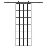 Vidaxl schuifdeur met beslagset 76x205 cm esg glas zwart