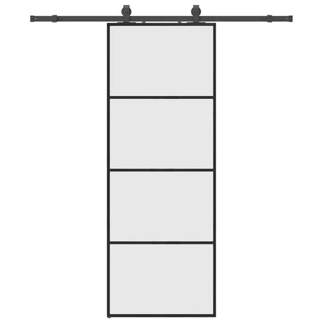 Vidaxl schuifdeur met beslagset 76x205 cm esg glas zwart