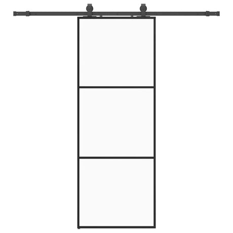 Vidaxl schuifdeur met beslagset 76x205 cm esg glas zwart