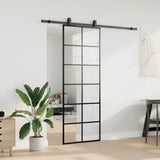Vidaxl schuifdeur met beslagset 76x205 cm esg glas zwart