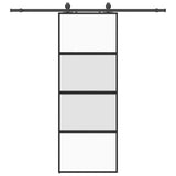 Vidaxl schuifdeur met beslagset 76x205 cm gehard glas zwart