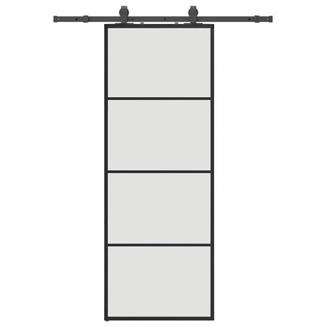 Vidaxl schuifdeur met beslagset 76x205 cm esg glas zwart