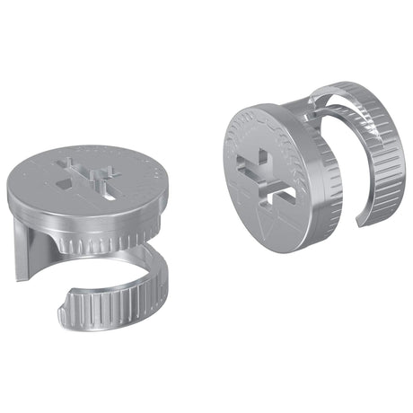 Vidaxl cam lock moeren 2 pcs zilver 12 x 10 mm staal