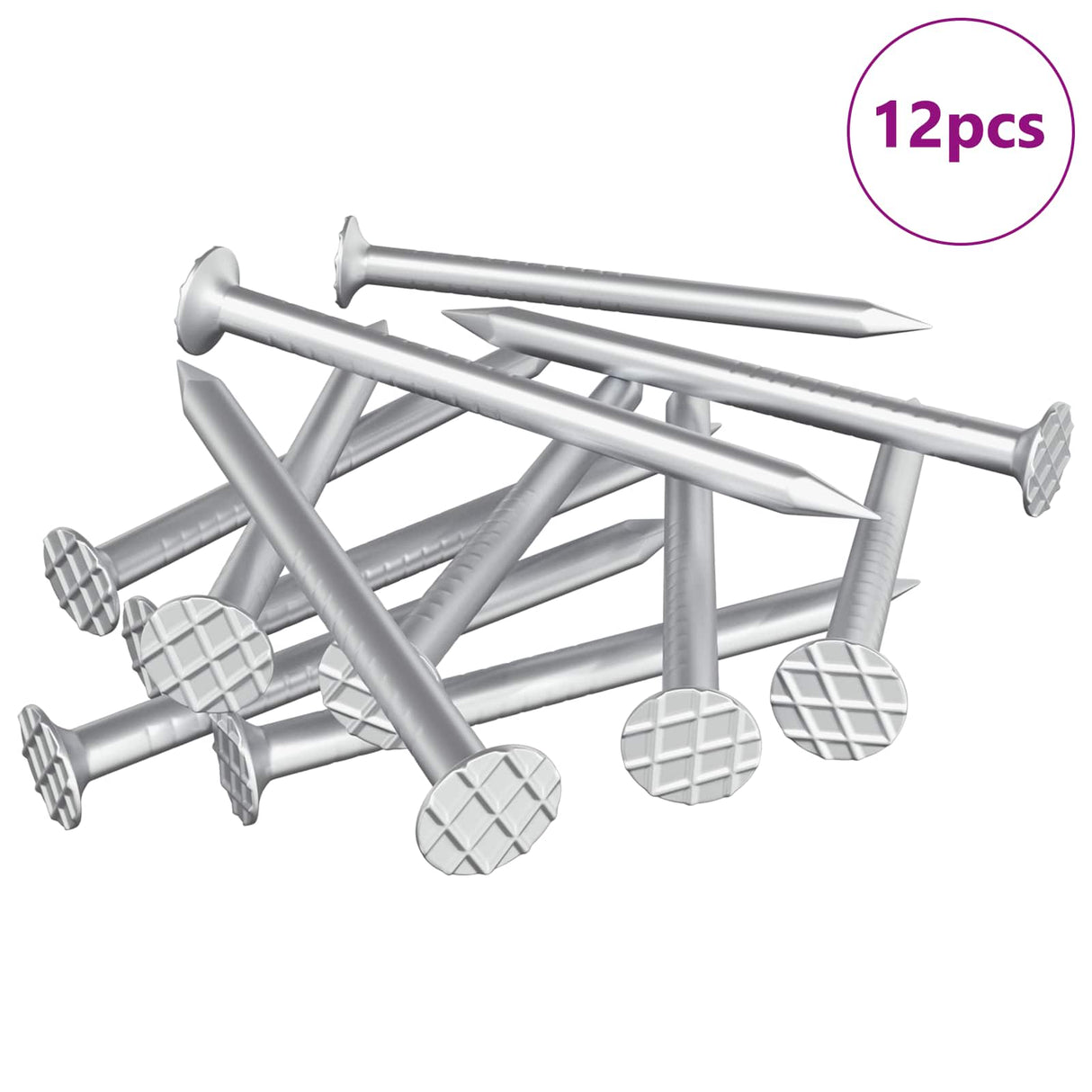 Vidaxl spijkers voor hout 12 pcs zilver ø 3 x 15 mm metaal