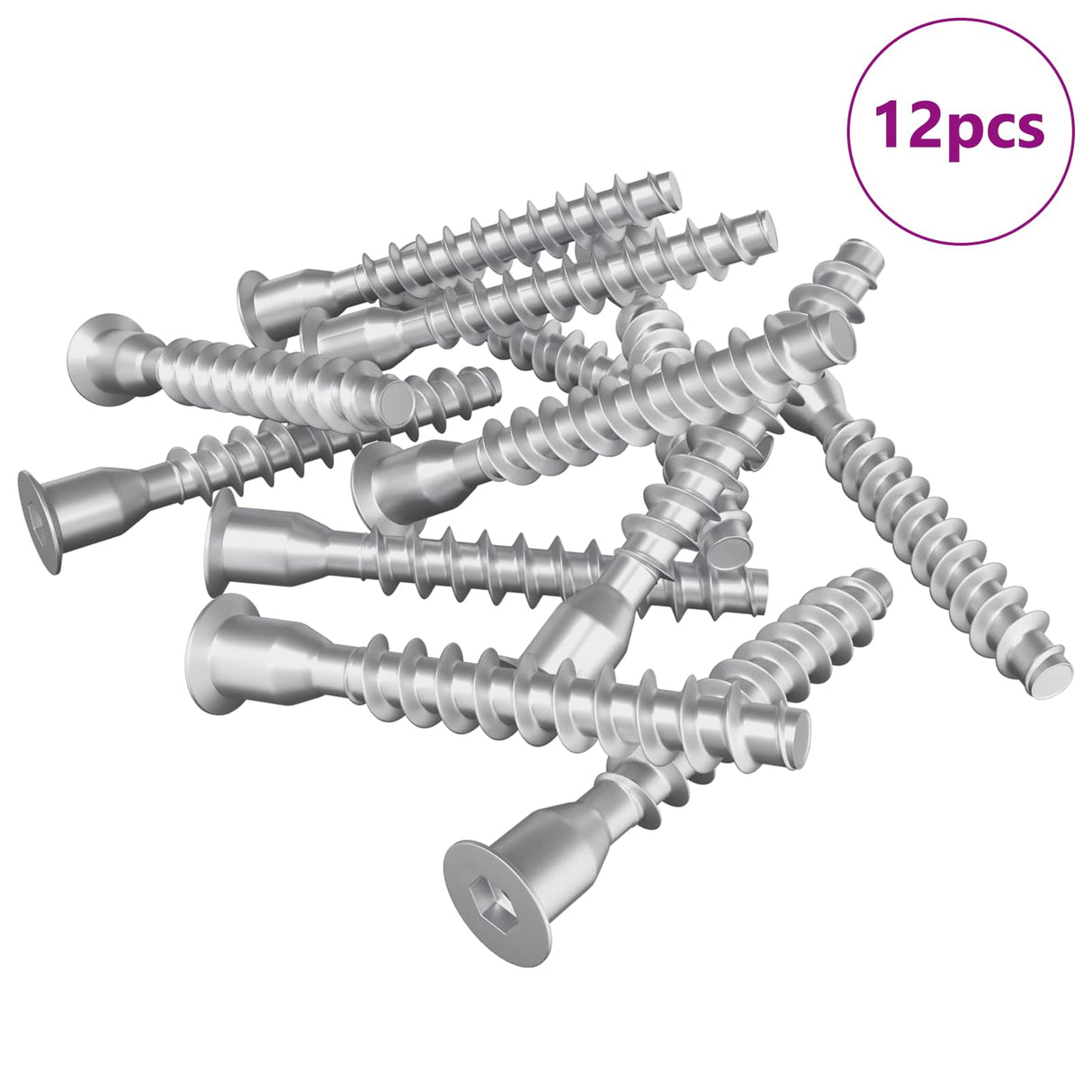 Vidaxl bevestigingsschroeven 12 pcs zilver ø7 x 50 mm metaal