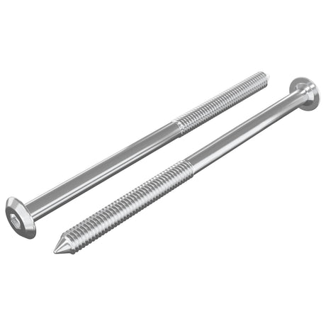Vidaxl meubelschroeven 2 pcs zilver m6 x 100 mm staal