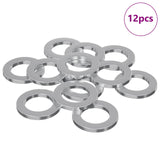 Vidaxl washers 12 pcs zilver 10 x 10 x 1,2 mm ijzer