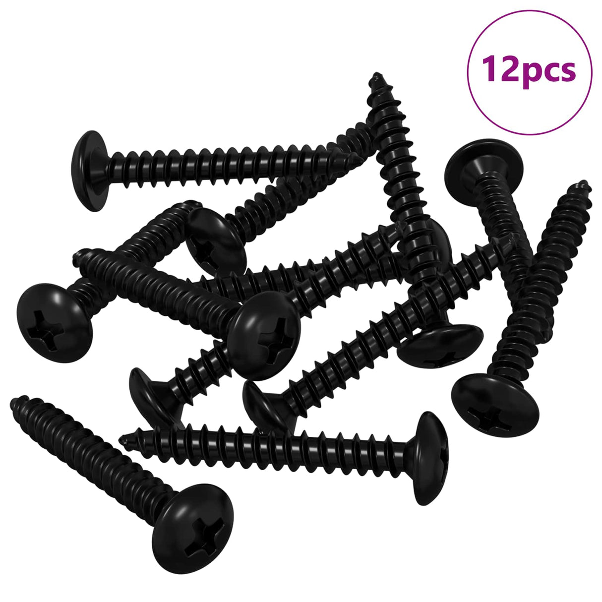 Vidaxl tapnagel 12 pcs zwart m4 x 28 mm staal