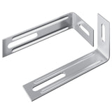 Vidaxl anti tip beugel effen 2 pcs zilver 74,5 x 15 x 32 mm ijzer