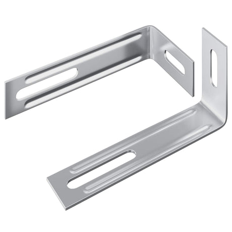 Vidaxl anti tip beugel effen 2 pcs zilver 74,5 x 15 x 32 mm ijzer