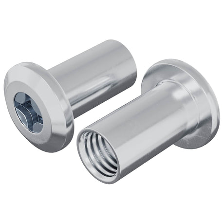 Vidaxl slotmoer 2 pcs nikkel m6 x 15 mm staal