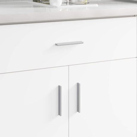 Vidaxl handvat effen 2 pcs zilver 105.7 x 7.4 x 15.5 mm aluminium