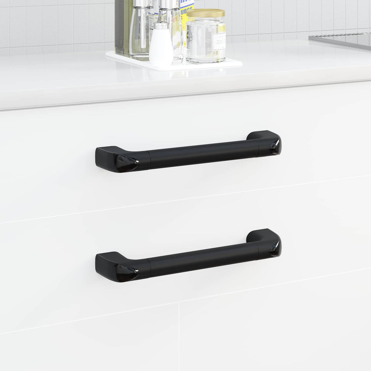 Vidaxl handvat effen 69 pcs zwart 380 x 34 x 85 mm aluminium en pp