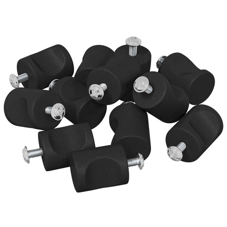 Vidaxl kastknop 12 pcs zwart 18 x 23 mm ijzer