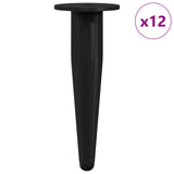 Vidaxl meubelpoten 12 pcs zwart ø 40 x 98 mm ijzer