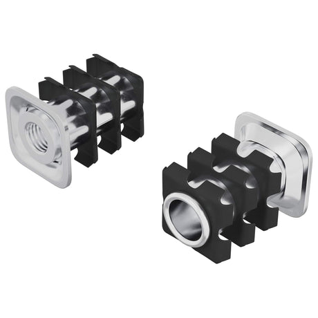 Vidaxl draadbuis invoeg 2 pcs zwart en zilver 15,8 x 15,8 x 22,5 mm