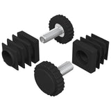 Vidaxl meubel levelers verstelbaar 2 pcs zwart m6 pp