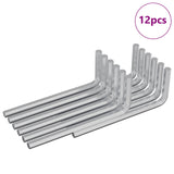 Vidaxl zeskantsleutel 12 pcs zilver 32 x 86 mm staal