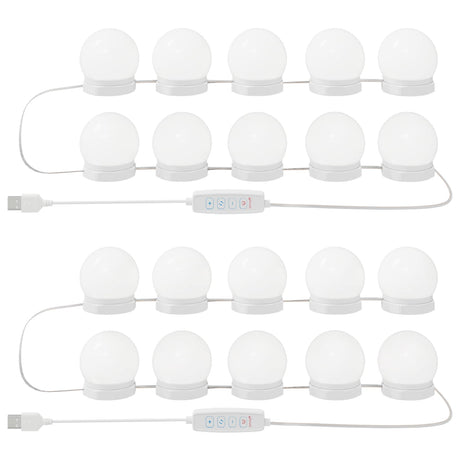 Vidaxl spiegel lichten 2 pcs wit 4.5 x 4.5 x 4.8 cm kunststof