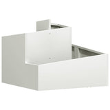 Vidaxl tuin bloempot wit 60 x 60 x 50 cm koudgewalst staal