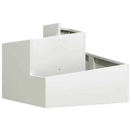 Vidaxl tuin bloempot wit 60 x 60 x 50 cm koudgewalst staal