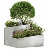 Vidaxl tuin bloempot zilver 60 x 60 x 50 cm roestvrij staal