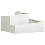 Vidaxl tuin bloempot wit 80 x 80 x 50 cm koudgewalst staal