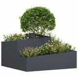 Vidaxl tuin bloempot antraciet 80 x 80 x 50 cm koudgewalst staal