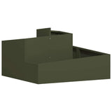 Vidaxl tuin bloempot olijf groen 80 x 80 x 50 cm koudgewalst staal