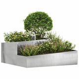Vidaxl tuin bloempot zilver 100 x 100 x 50 cm roestvrij staal