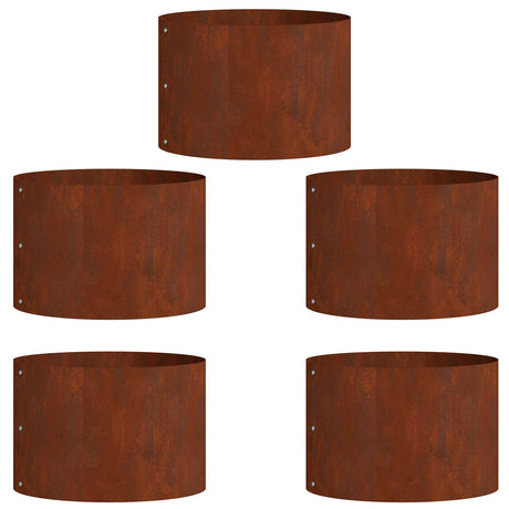Vidaxl plantenring 5 pcs bruin 30 x 30 x 20 cm cortenstaal