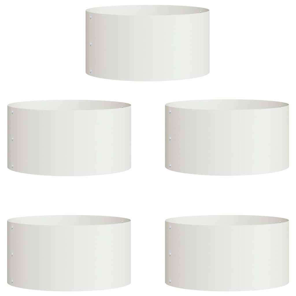 Vidaxl plantenring 5 pcs wit 40 x 40 x 20 cm koudgewalst staal