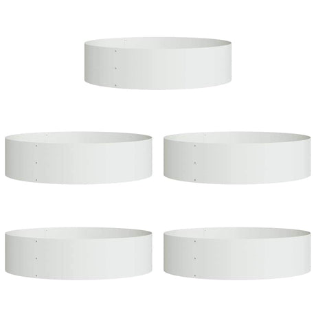 Vidaxl plantenring 5 pcs wit 80 x 80 x 20 cm koudgewalst staal