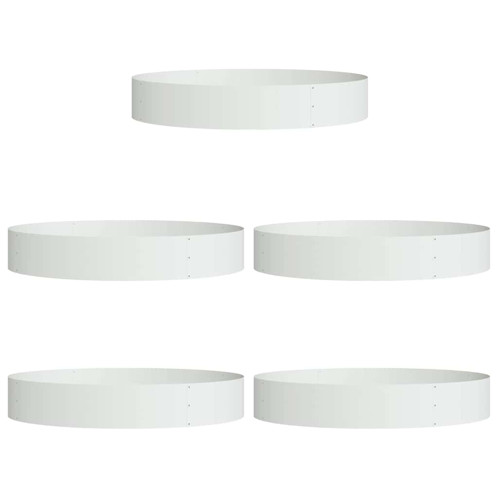 Vidaxl plantenring 5 pcs wit 120 x 120 x 20 cm koudgewalst staal