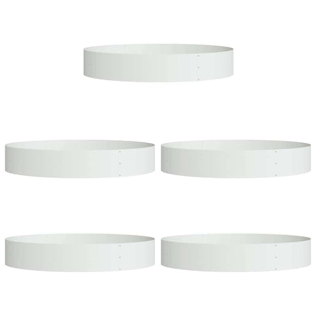 Vidaxl plantenring 5 pcs wit 120 x 120 x 20 cm koudgewalst staal