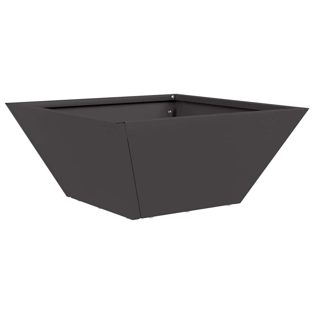 Vidaxl tuin bloempot zwart 35 x 35 x 15 cm koudgewalst staal