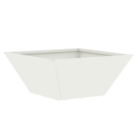 Vidaxl tuin bloempot wit 35 x 35 x 15 cm koudgewalst staal
