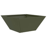 Vidaxl tuin bloempot olijf groen 35 x 35 x 15 cm koudgewalst staal
