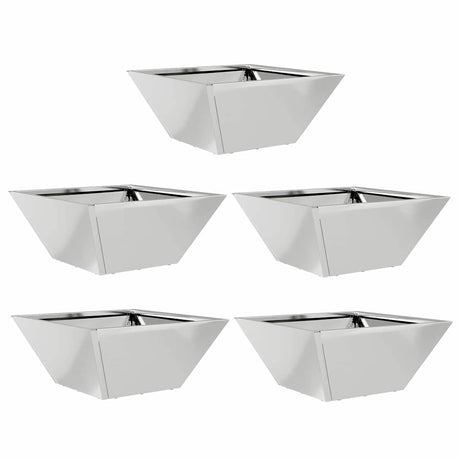Vidaxl tuin bloempot 5 pcs zilver 35 x 35 x 15 cm gegalvaniseerd staal