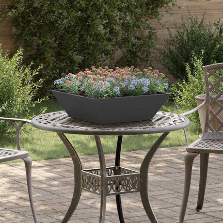 Vidaxl tuin bloempot 5 pcs zwart 50 x 50 x 15 cm koudgewalst staal