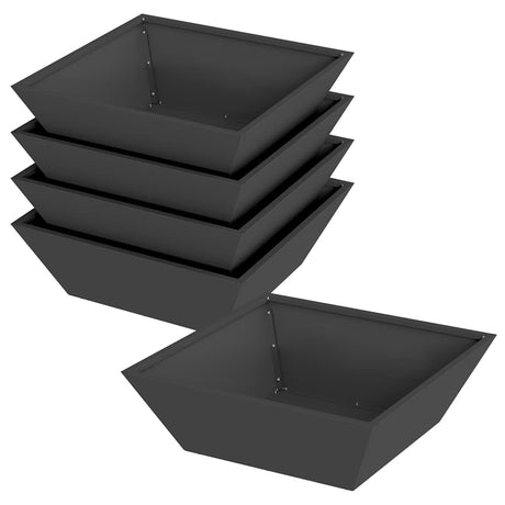 Vidaxl tuin bloempot 5 pcs zwart 50 x 50 x 15 cm koudgewalst staal